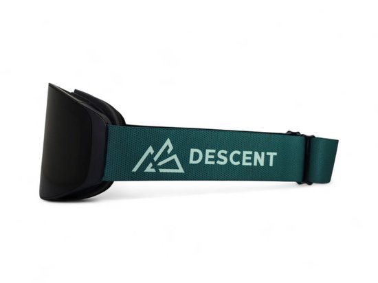 DESCENT Goggle - Skibril - The Shield - Textured green - Zwart - Skibril met magnetisch verwisselbare lens, hard case & extra lens