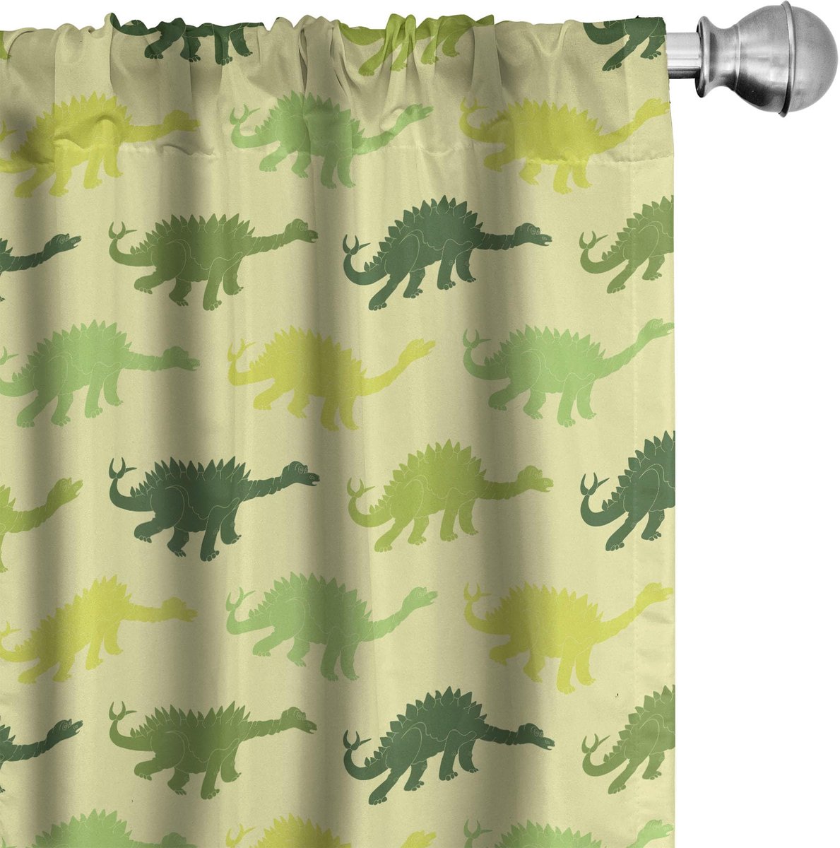 ABAKUHAUS Dino Gordijnen – 2x75x175 cm – Mikrofaser – Stegosaurus Mehrfarbig