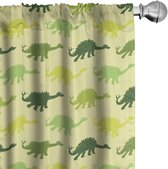 ABAKUHAUS Dino Gordijnen – 2x75x175 cm – Mikrofaser – Stegosaurus