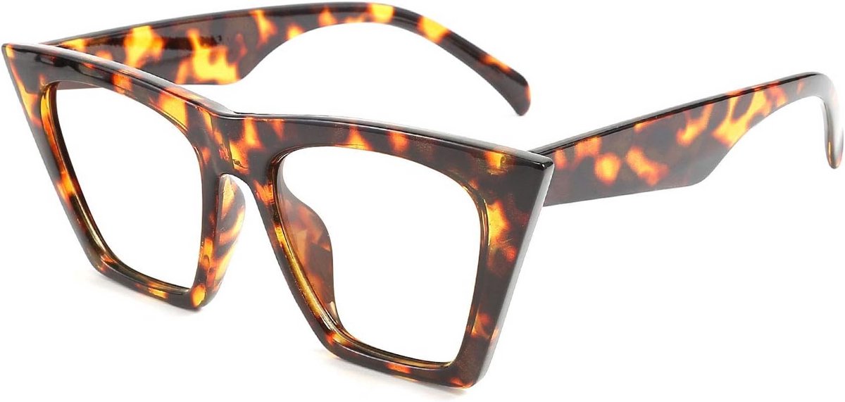 Dames Cat Eye Leesbril Vierkant Blauw Vintage Blokkeerlicht