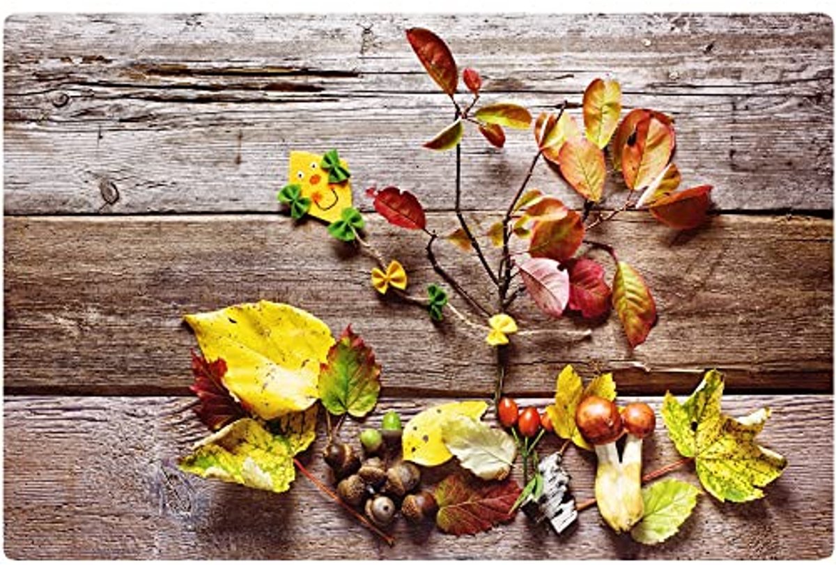 Herfst Tafelmatten Met Motief Wasbare Bladeren Set Van 4