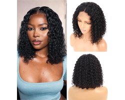Lace Front 13×4 Deep Wave Curly Bob Wig - 10 Inch Human Hair Wig