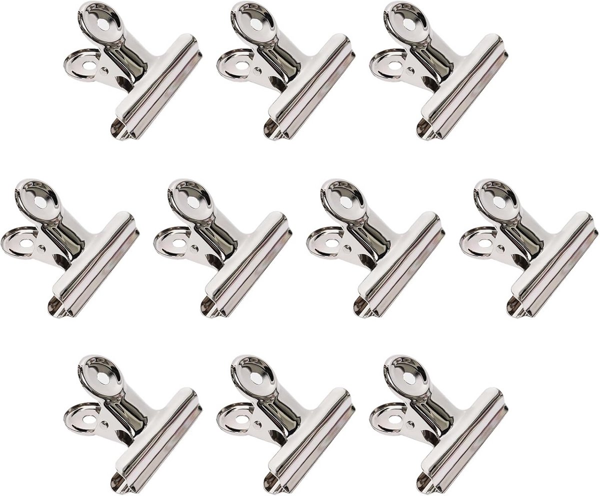 Grote Bulldog Clips - 31 mm Stationaire Clips voor Documenten en Labels - Sterke Lente Metalen Klemmen - Set van 20