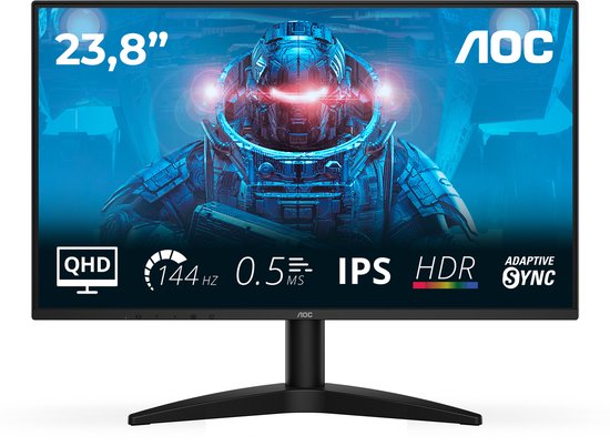 AOC Q24B36X 24 inch QHD IPS Gaming Monitor 144Hz 0.5ms MPRT Adaptive Sync HDR10 VESA