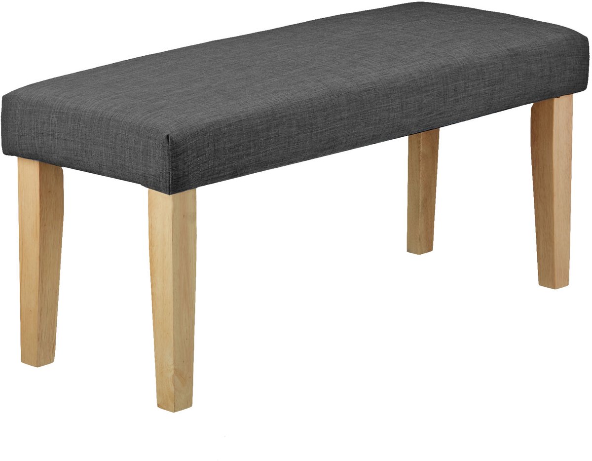 Homestyle4u Hocker- 103 cm - Gestoffeerde Bank - Zitbank - Antraciet