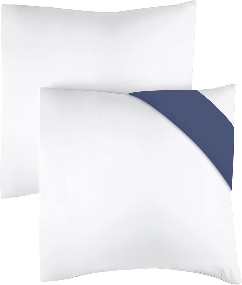 Famanu Kussensloop 80x80 cm wit – set van 2 – kussenslopen gemaakt van hoogwaardige microvezel – zachte, comfortabele, machinaal wasbare kussenovertrek – kussenslopen 80x80 cm – 2-pack wit – duurzaam