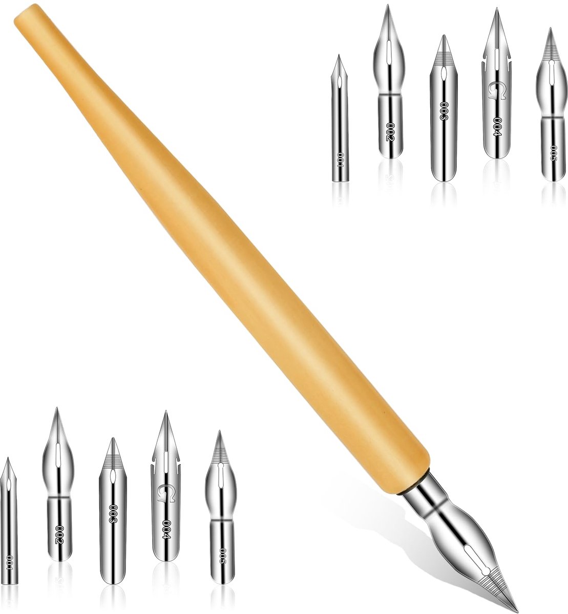 IMPERATORIS® Kalligrafie Sets - Kalligrafiepennen Set - Geschikt voor handlettering, schrijven, journaling & als cadeau - Perfecte Geschenk voor Beginners en Experts - 1 penhouder, 10 punten, strippenpunten