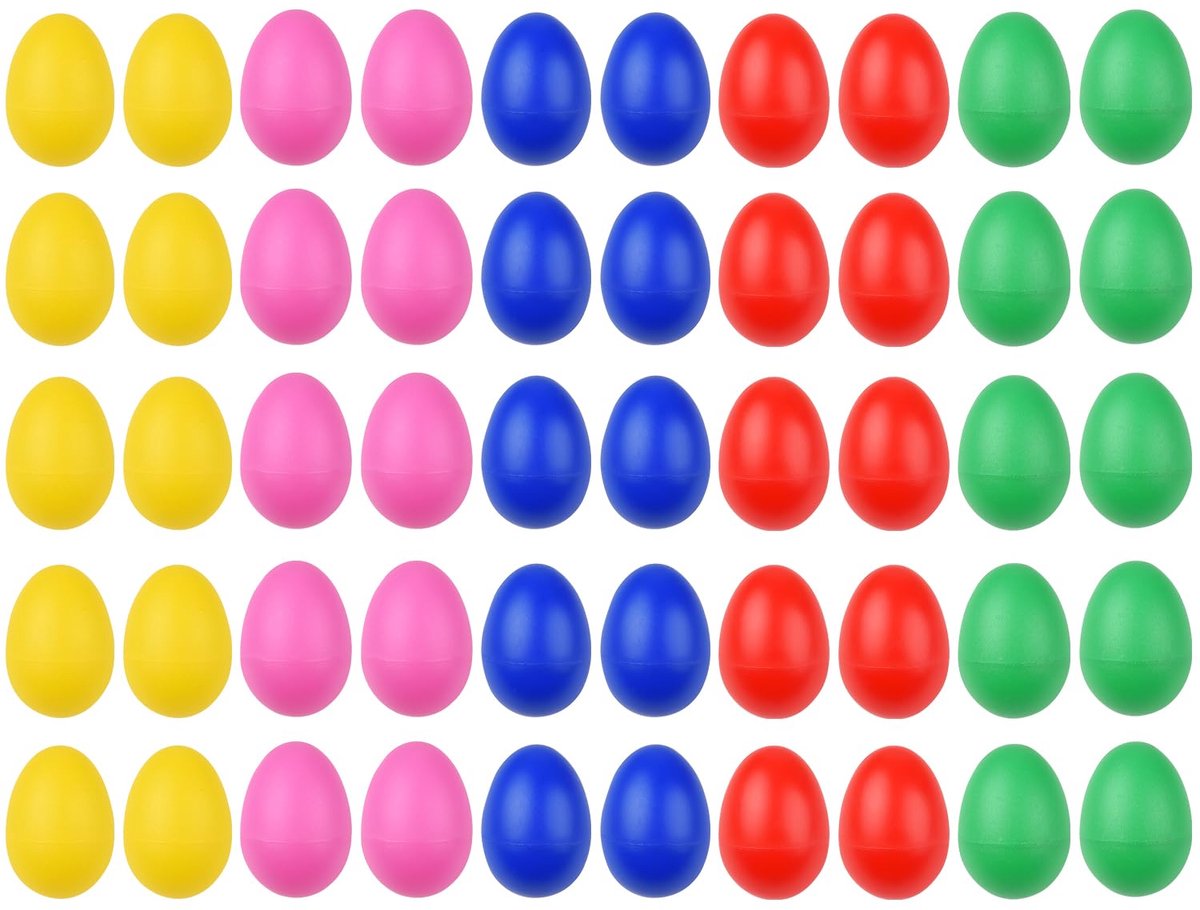 50 Stuks Eiershakers Percussie Eieren Muzikale Eieren Shakers Voor Party Geschenken Klaslokaal Benodigdheden