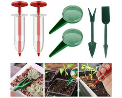 6-delige zaadzaaiset - Mini handmatige zaaimachine - Groenteverdeler - Draagbare tuingereedschappen voor zaailingen