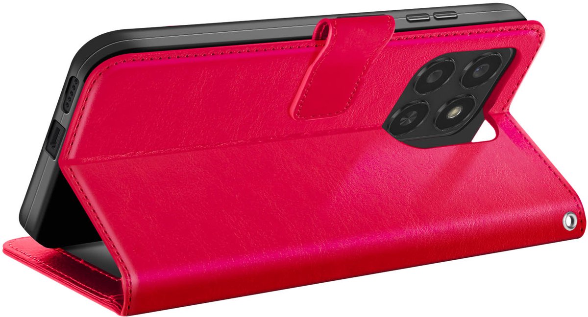 Mayaxess, Honor 400 Smart Anti-Shock Portemonnee Hoesje met Polsbandje Inbegrepen, Rood