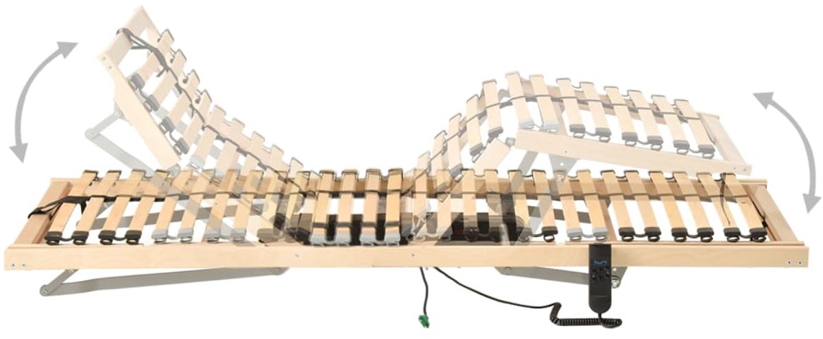 Eenpersoonsbed | Tienerbed | Volwassenenbed Lattenbodem met 28 latten 7 zones elektrisch 90x200 cm