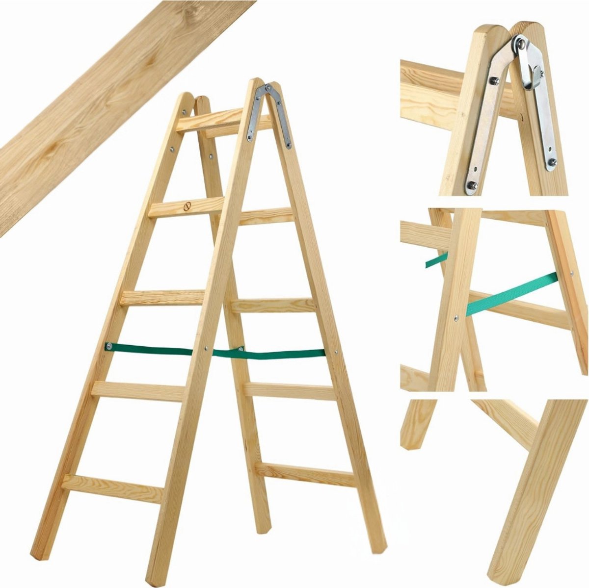 MMP® Huishoudtrap 5 Treden - Huishoudtrap - Keukentrap - 102x52x145cm - Bruin