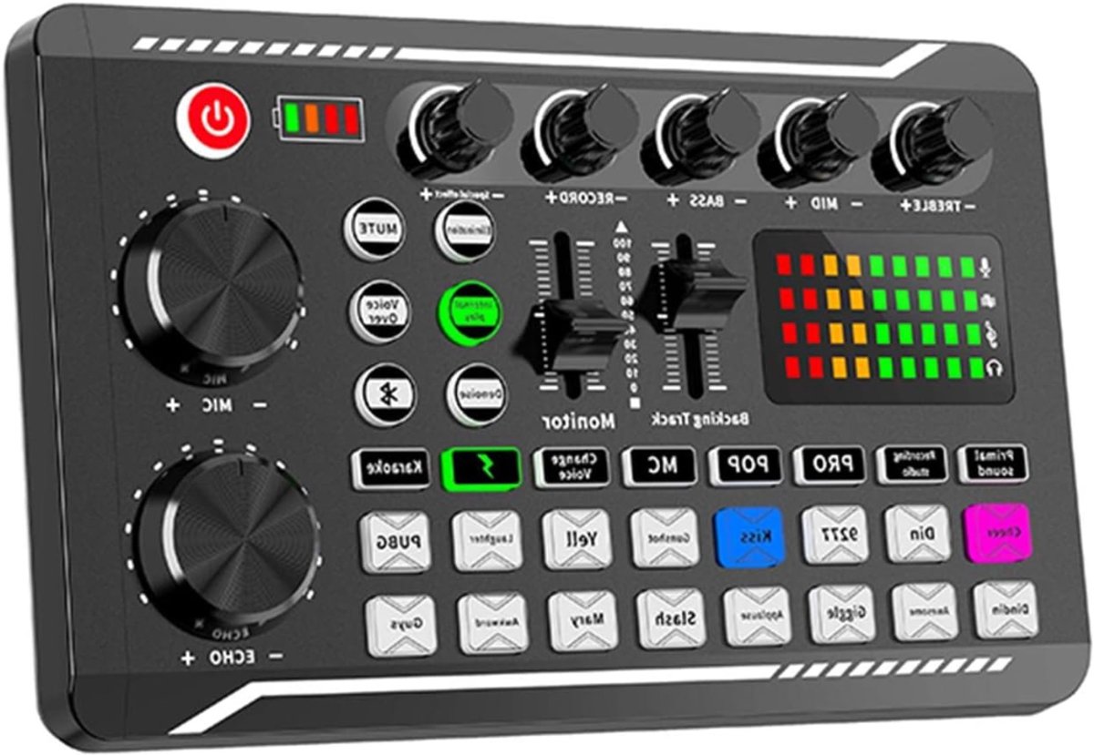 VIN® Audio Mixer – Streaming – DJ Draaitafel – DJ Mix Set – Mengpaneel - PC mixer met XLR-microfooninterface - Individuele bediening - Podcast - Opname - Zang – Ruisonderdrukking