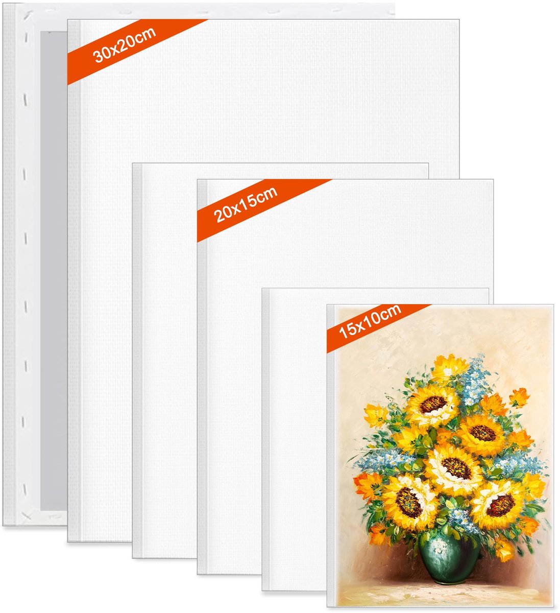 IMPERATORIS® Canvas - Schilderpanelen - Schildercanvas - Schilder doek - Geschikt voor Acryl, Olie- en Wquarelverf - Perfect voor Kleine tot Middelgrote Schilderijen - Hoogwaardige Kwaliteit Canvas - 6 Stuks