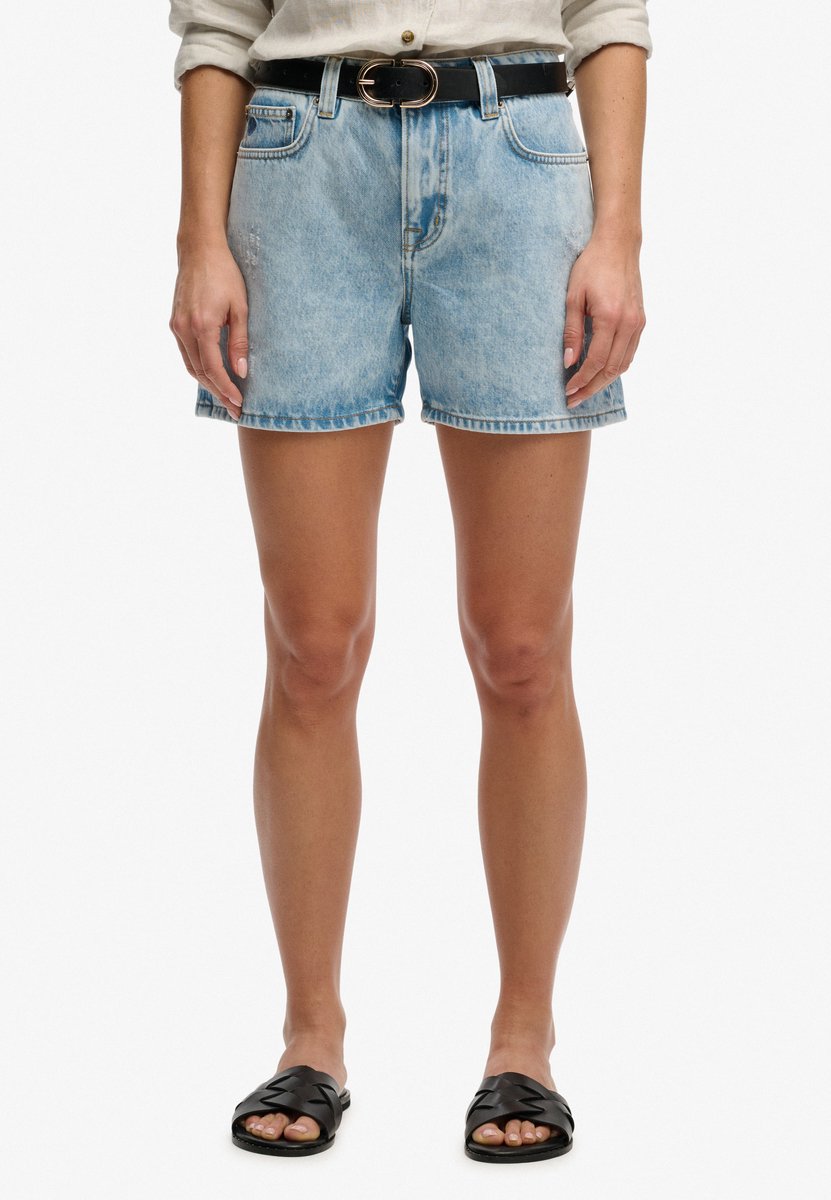 Superdry Mid Rise Shorts Dames Jeans shorts Blauw