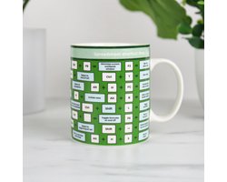 Snelkoppeling Spreadsheet Koffiemok in Groen en Wit voor Kantoor