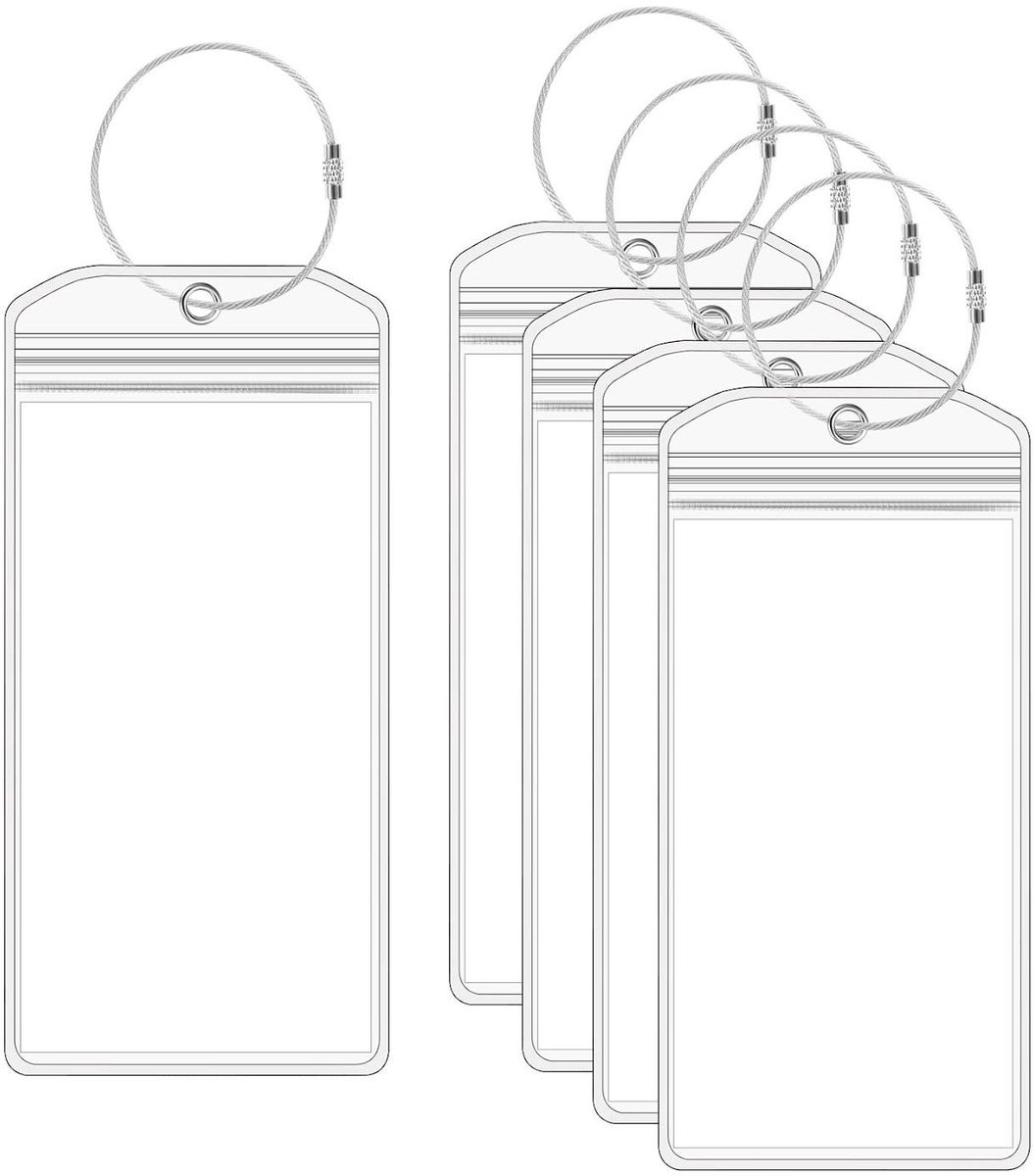 Kofferlabel transparant - Cruise - 8.8 x 18.2 cm - 5 stuks - voor koffers en tassen - transparant