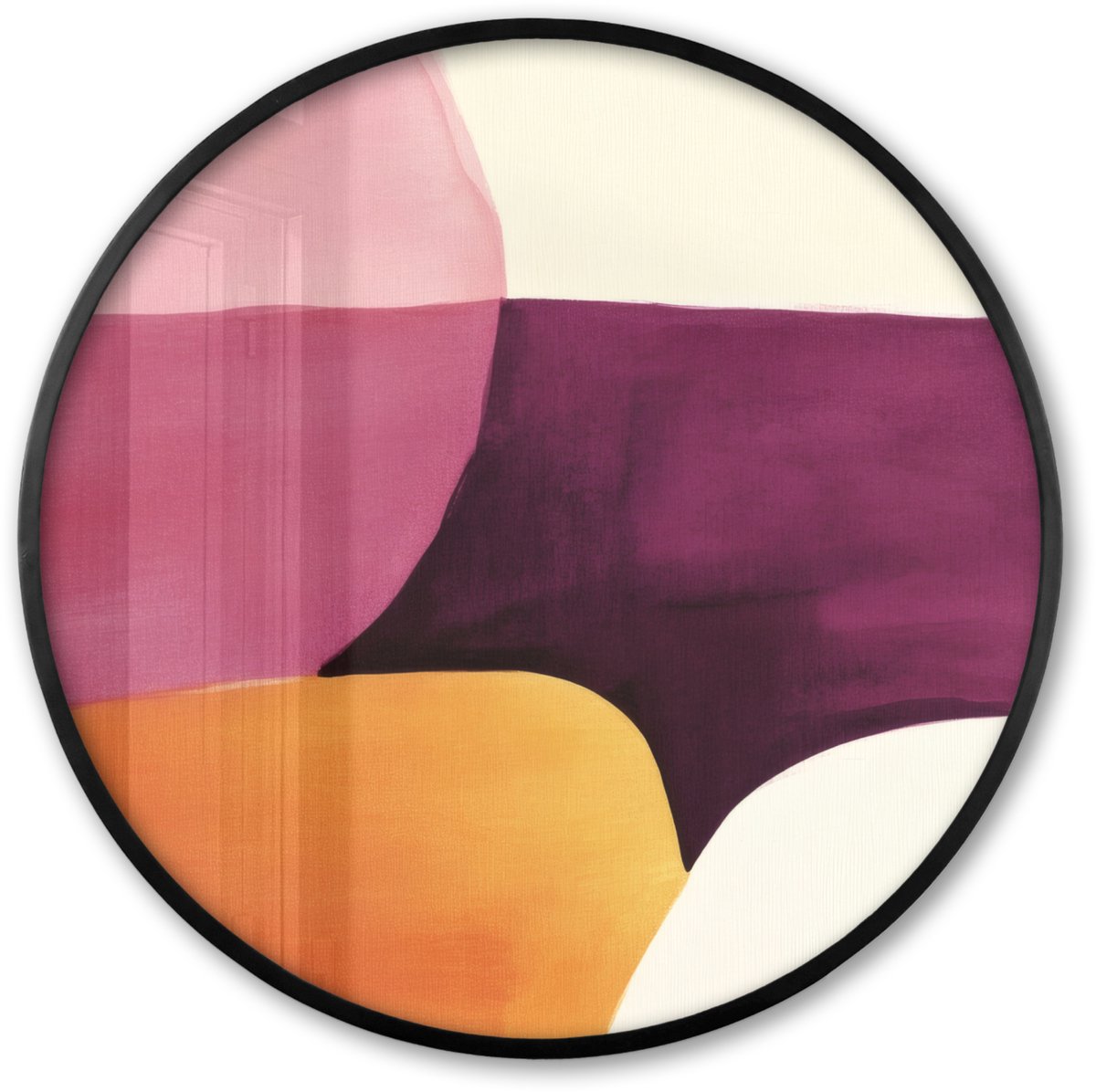 FrameYourWall Poster in lijst Rond - Fotolijst 60x60 cm - Posters - Vormen - Abstract - Kleurrijk - Ronde posterlijst zwart - Decoratie - Wanddecoratie woonkamer - Muurdecoratie slaapkamer