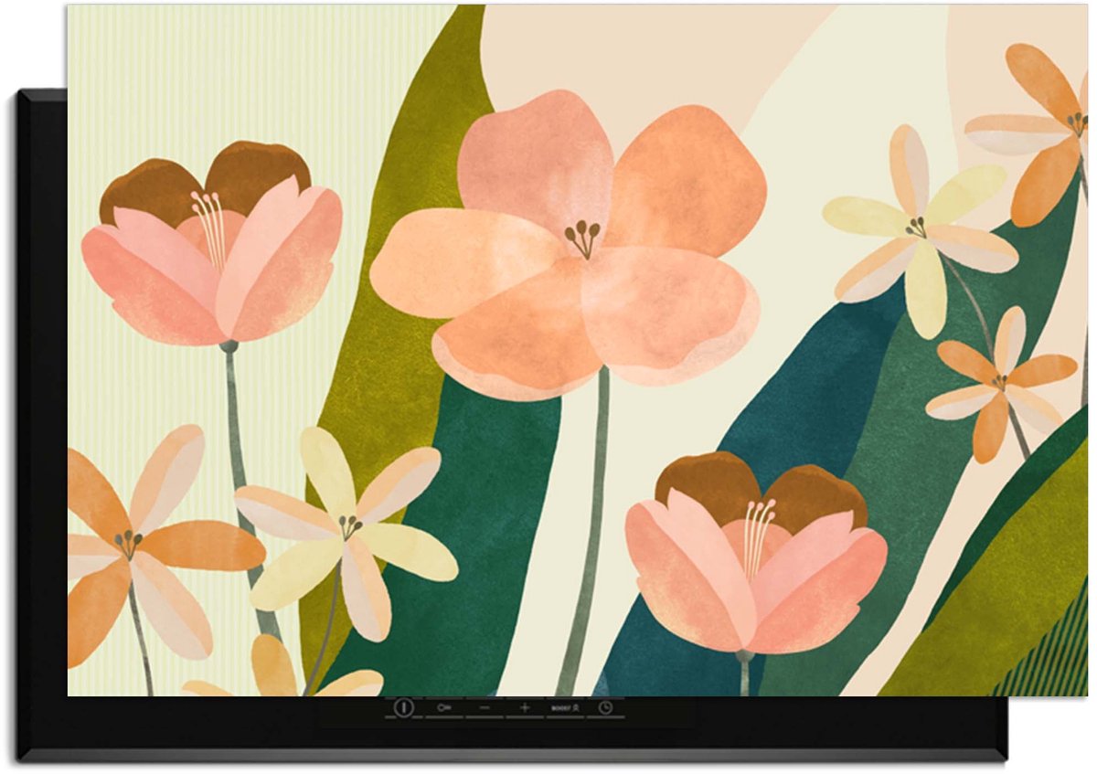 KitchenArt - Soft Petals - Inductie Beschermer - 71x52 cm - Kookplaat Beschermer - Luxe Afdekplaat Inductieplaat - Anti-slip & Oprolbaar - Beschermmat Inductiekookplaat