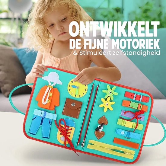 Kiddel Busy Board Dinosaurus - Montessori speelgoed & activiteitenboek - Educatief speelgoed 2 jaar - Motoriek & creatief spel van Merkloos — afbeelding 4