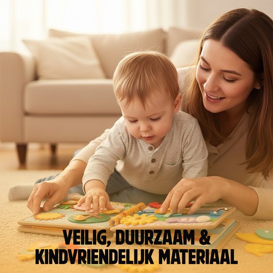 Kiddel XL Busy Board Hert - Montessori speelgoed Speelboek voor Kinderen - Educatief Activiteitenboek - Motoriek & Creatief Spel - Vanaf 2 jaar van Merkloos — afbeelding 5