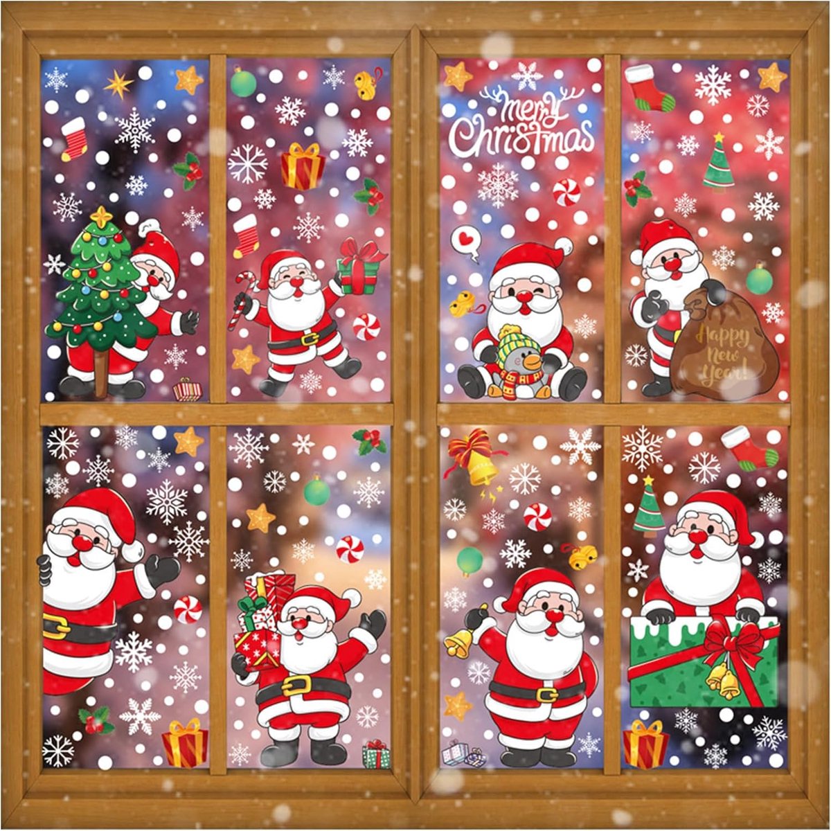 Kerst vensterstickers - Decoratie voor de feestdagen