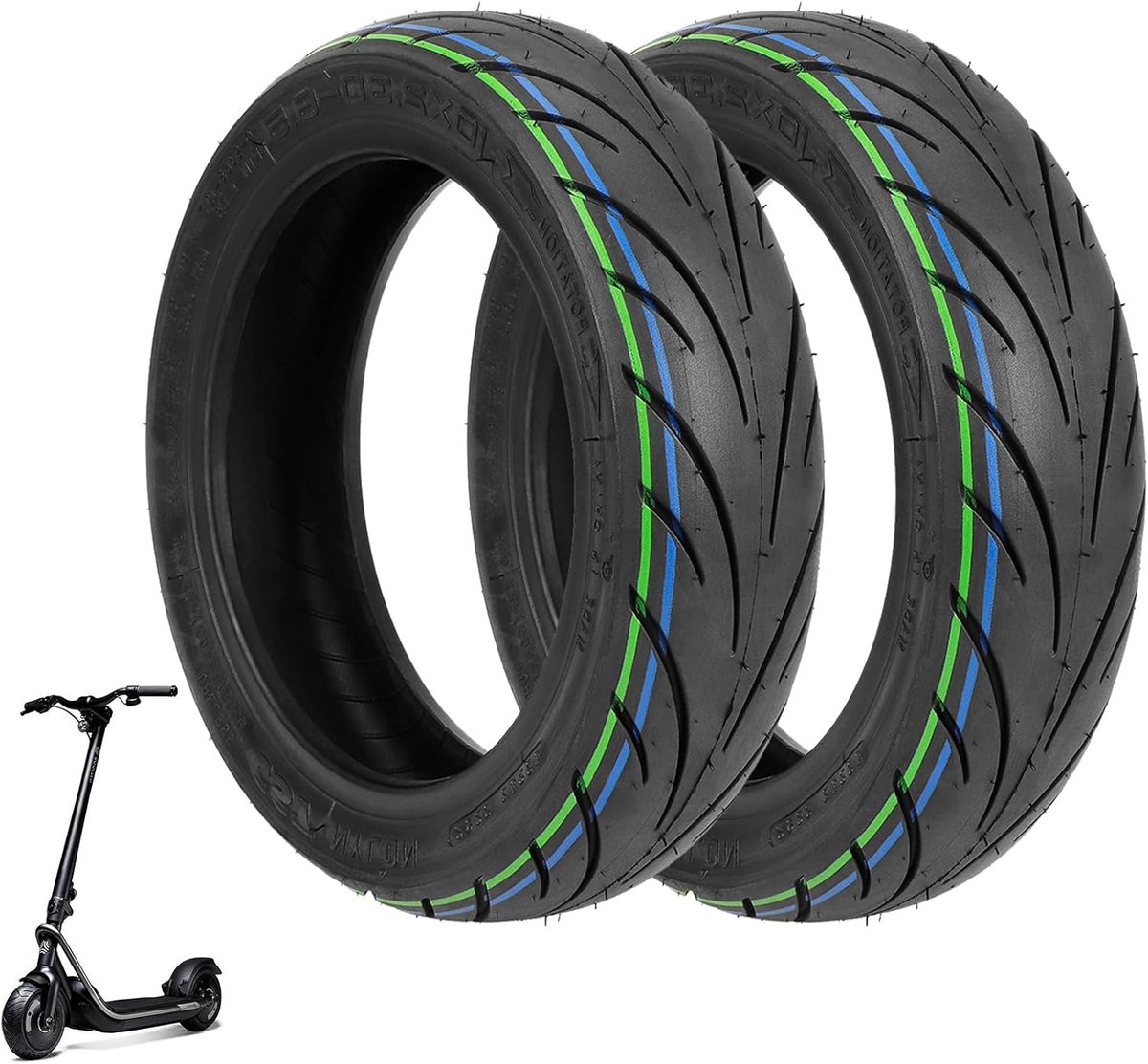 10 Inch E-Scooter - Solid Rubber Tyres voor NIU KQi2/KQi2 Pro - Shock Absorberende Voor- en Achterwielen - 10 x 2.3-6.5