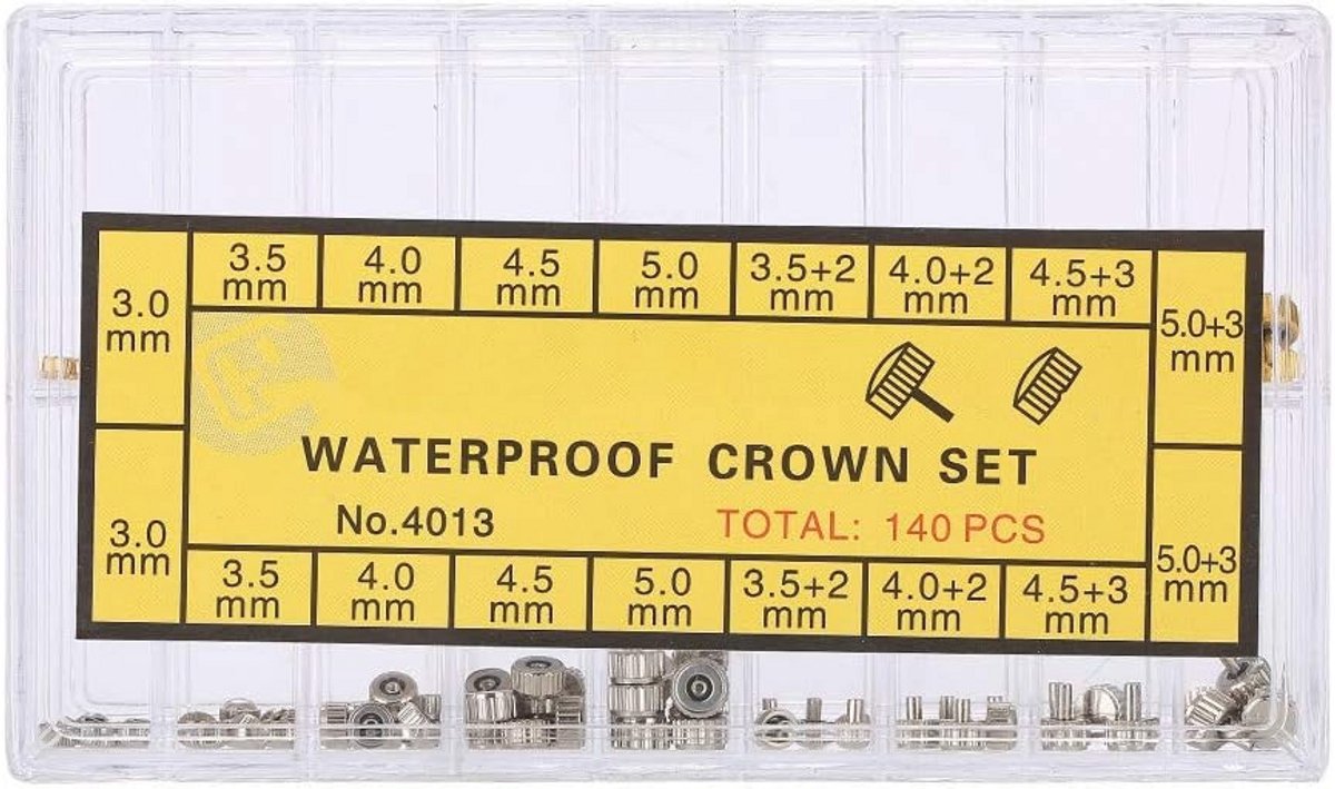 Crown Parts Set voor Horloge Reparatie - Gouden en Zilveren Koppen