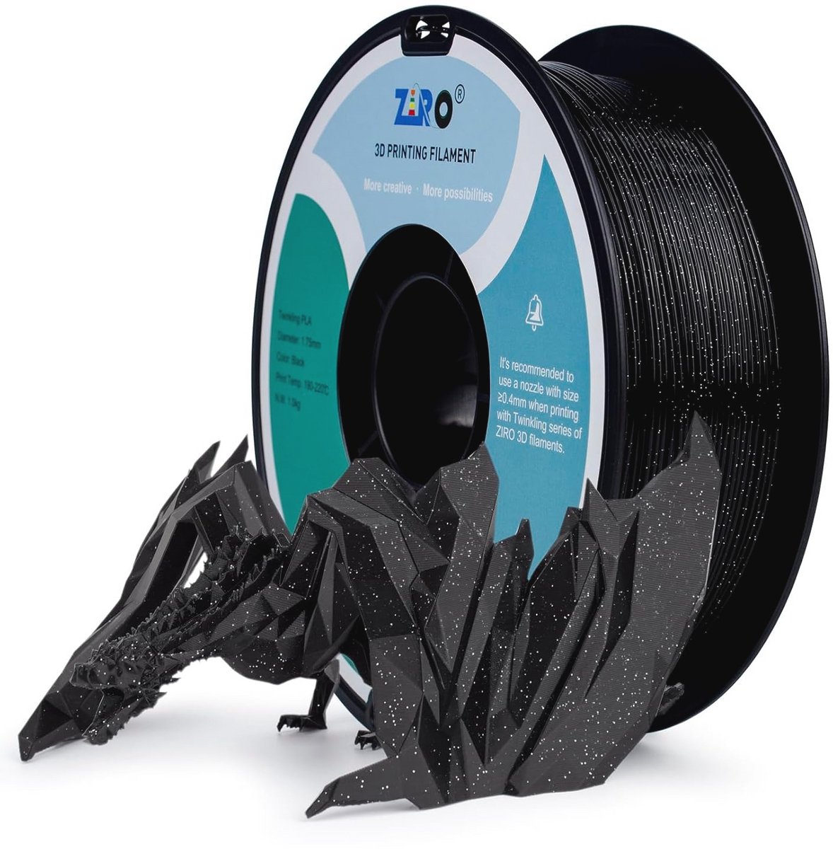 Glitter PLA Filament 1.75mm - 3D Printer Filament met Twinkling Effect - 1KG
