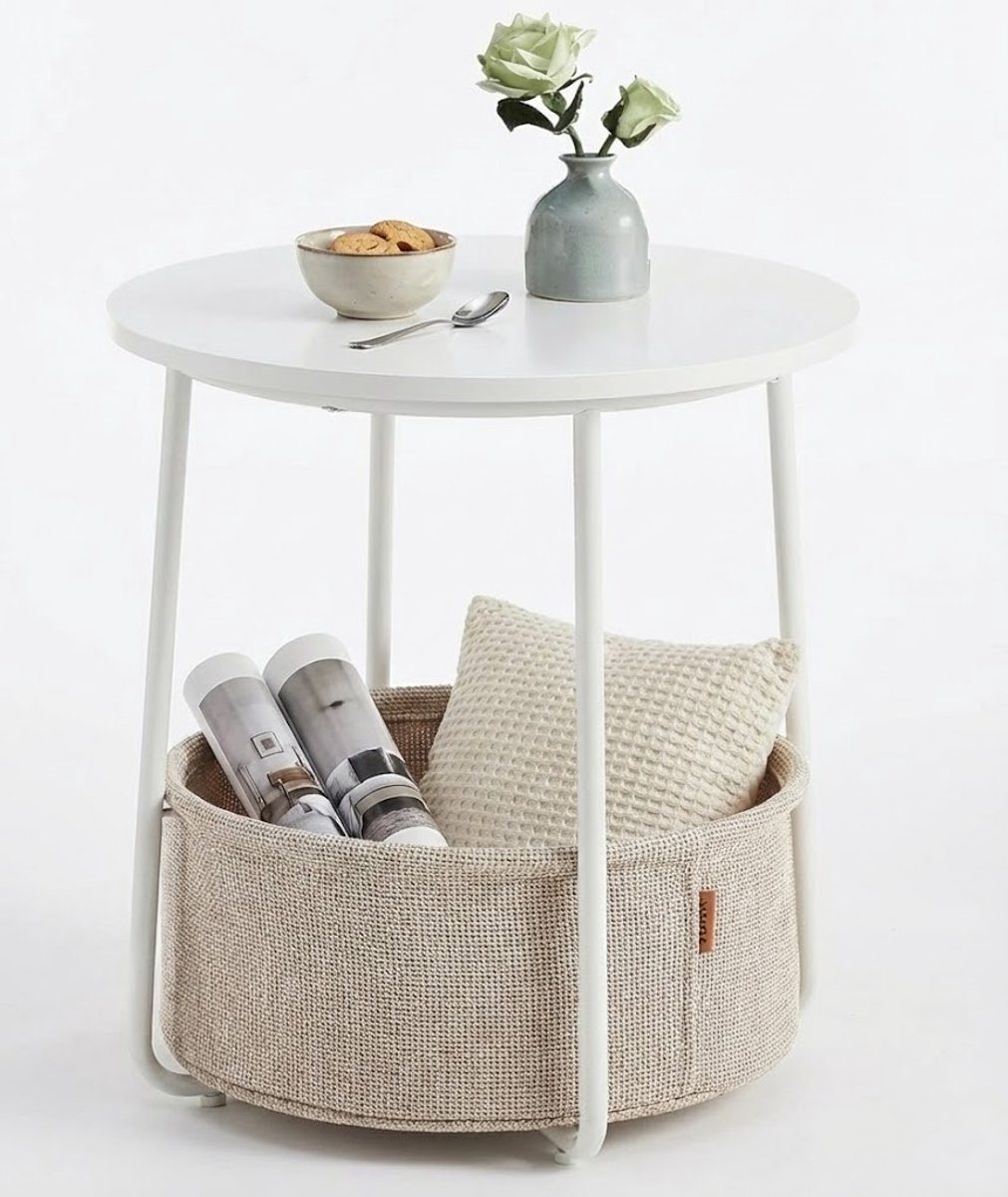 MIRA Home - Bijzettafel - Salontafel - Koffietafel - Mand - Side Table - 45x45x50