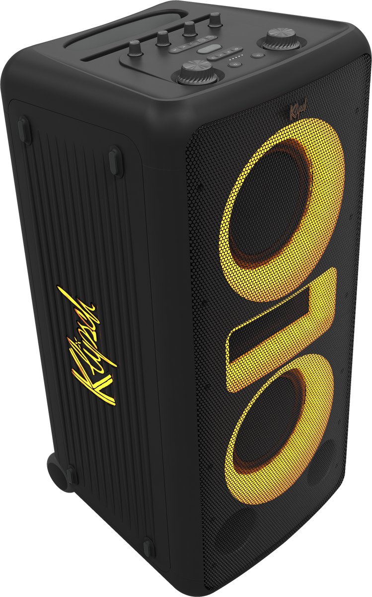 KLIPSCH New York MUSIC CITY Horn loaded Party speaker | 280 watt | 2 x 8 inch woofers | Verrijdbaar | accu 18 uur | Bluetooth 5.2 | Microfoon