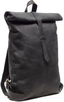 Beocca Mavis Leren Rugzak Dames Heren - Laptoptas 15,6 inch - Laptop Rugtas met Gevoerd Laptopvak - Plantaardig Gelooid Leer - 23 liter - Zwart