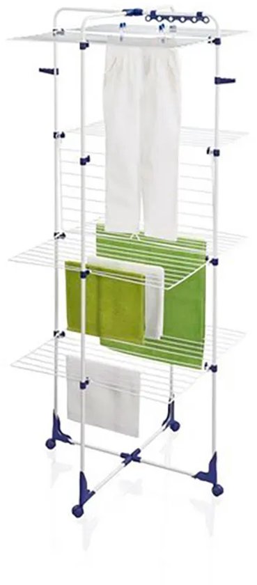 Leifheit droogtoren classic 450 - 45 m drooglente - met wieltjes - incl. houders voor kledinghangers