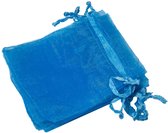 Prigta - Organza Zakjes Lichtblauw 7 x 9 cm - 50 stuks - Kleine Cadeauzakjes - Herbruikbaar - Voor Babyshower & Bedankjes - Satijnen Trekkoord