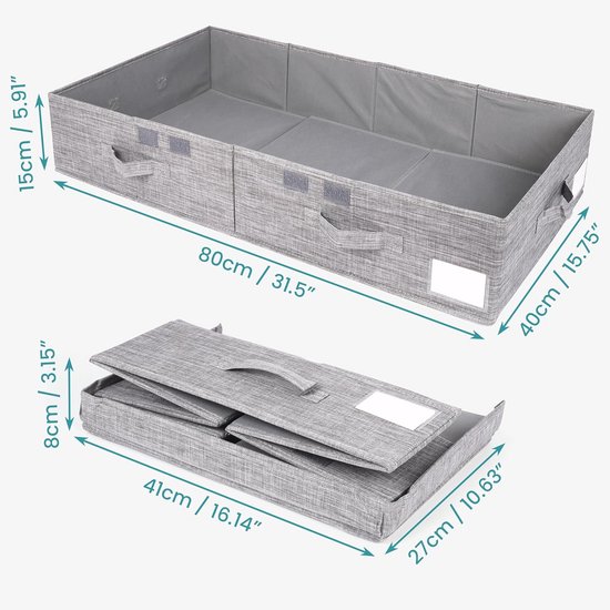 Opbergbakken Voor Onder Het Bed - 2 Stuks - Kledingopslag Met Transparant Venster