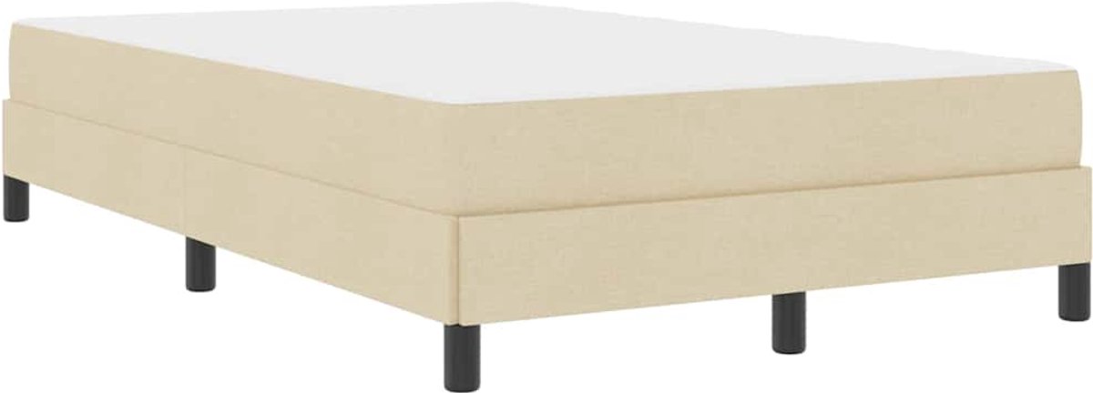 Tweepersoonsbed | Dubbelbed | Volwassenenbed | Boxspring bed met matras Crème 120 x 190 cm Stof