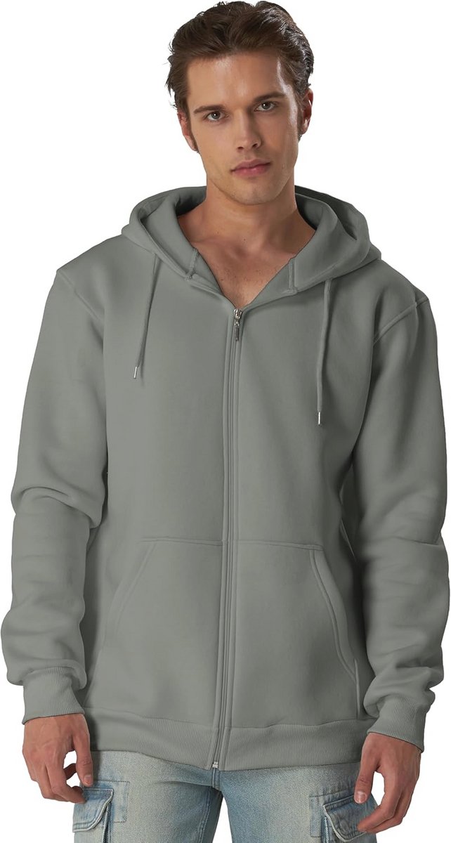 Herentrui met capuchon - Sweatshirt met ronde hals en lange mouwen - Slim fit Hoodie van hoogwaardige katoenmix