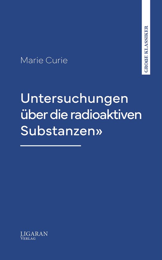 Untersuchungen über die radioaktiven Substanzen" - cover