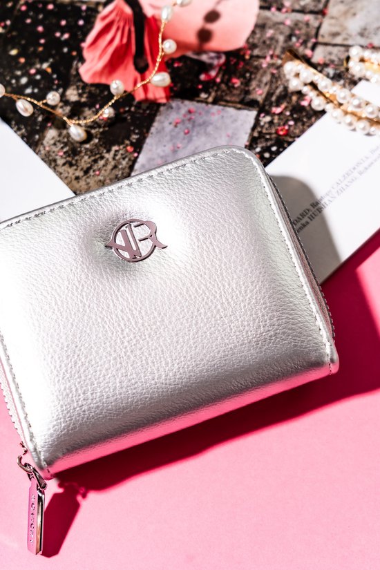 Rovicky Dames Portemonnee - Klein & Elegant - Zilver - Eco Leer - Cadeauverpakking