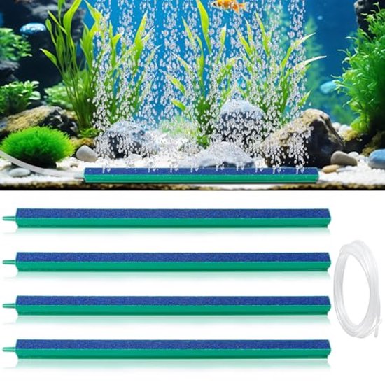 BAIFULAI 5 Aquarium Luchtstenen – 30 Cm Lang, Blauw, Voor Aquaria >40 Cm, Met 1 Luchtpijp (ID 4 Mm), Werkt Met 6W Pomp, Zorgt Voor Fijne Luchtbellen En Goede Zuurstofvoorziening – Duurzaam Zandsteen