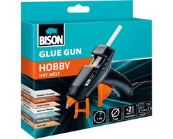 Bison Glue Gun Hobby - smeltlijmpistool, hobby en creatief, lijmt razendsnel, voor diverse materialen, kunststof, textiel, karton, keramiek, glas, onderling en combinatie