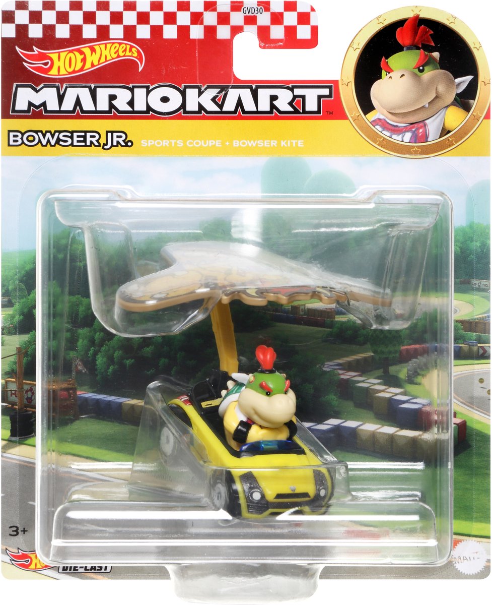 Hot Wheels - Mariokart - Bowser jr. - Sports Coupe + Bowser Kite - 1:64