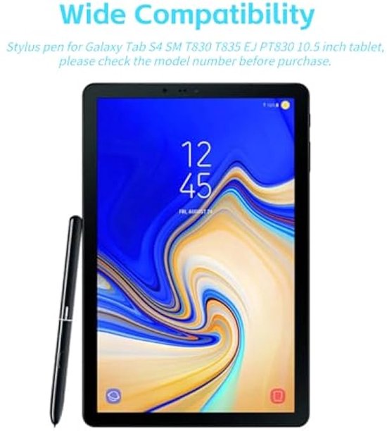 Compatibel met Tab S4 Stylus, compacte en lichtgewicht S Pen met hoge gevoeligheid, vervangende aanwijzer, compatibel met Galaxy TabS4 SM T830 T835 EJ PT830 10,5-inch tablet (zwart) van Merkloos — afbeelding 2