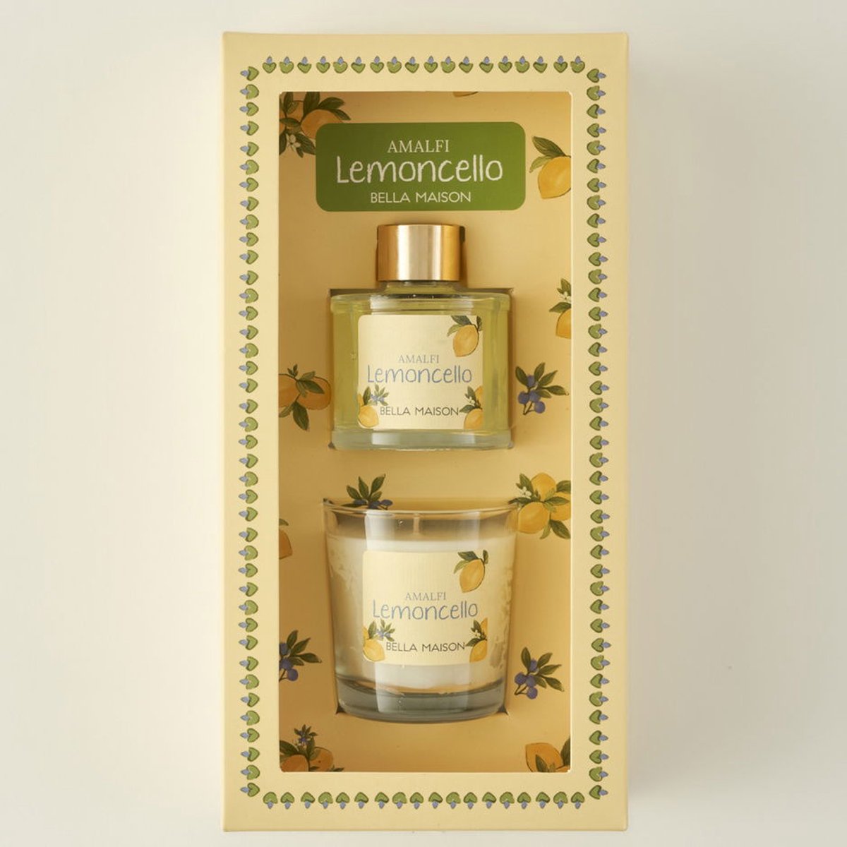 Lemoncello Amalfi geurstokjes & Kaars Cadeauset
