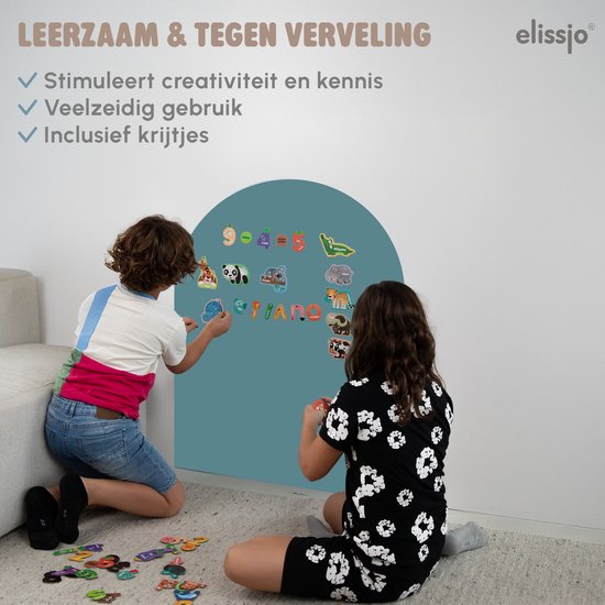 Elissio® Magneticoo Muursticker magnétique 100x80 cm - Sticker magnétique avec fonction tableau noir - Turquoise - Tableau magnétique pour chambre d'enfant - Forme d'arche