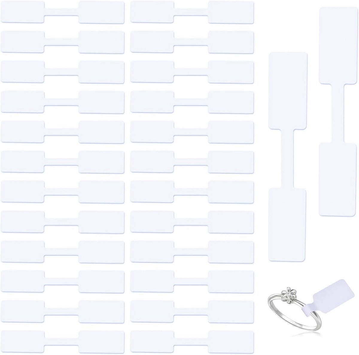 Blanco prijskaartjes voor sieraden - 600 zelfklevende etiketten 12 x 26 mm