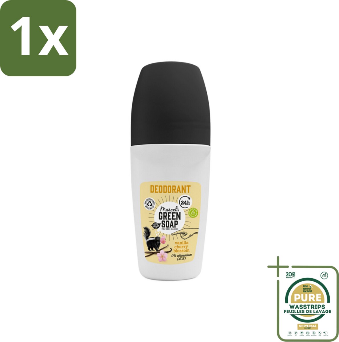 1 x Marcel's Green Soap - Deodorant Roller - Vanilla & Cherryblossom - Langdurige frisheid - 50 ml- Deodorant Roller - Geur - Frisheid - Geur - Geur