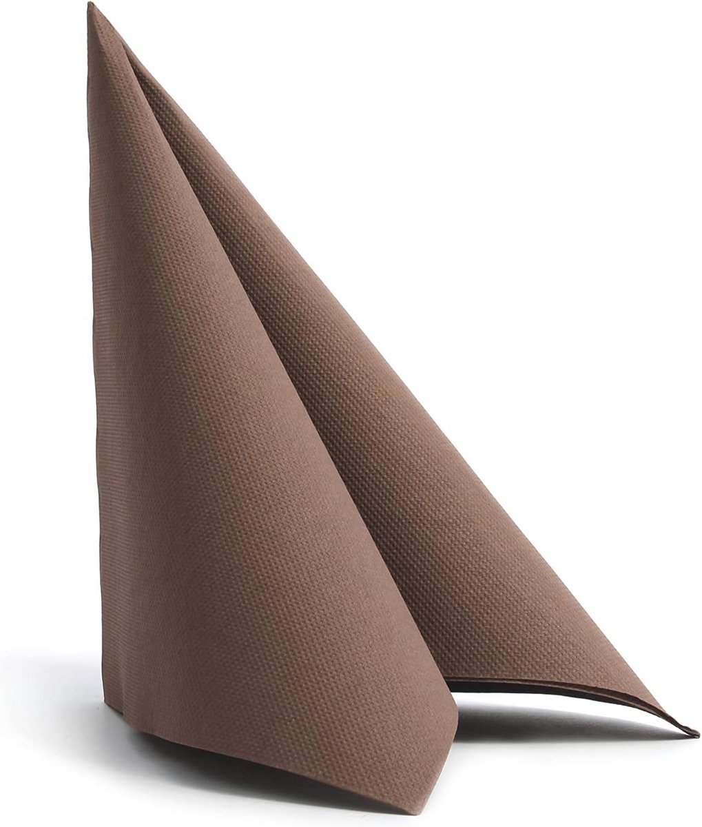 Zachte 2-laags bruine servetten 38x38cm - 50 stuks