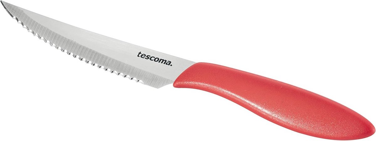 Steakmes 12 cm - 6 Stuks Rood - Ideaal Voor Dagelijks Gebruik