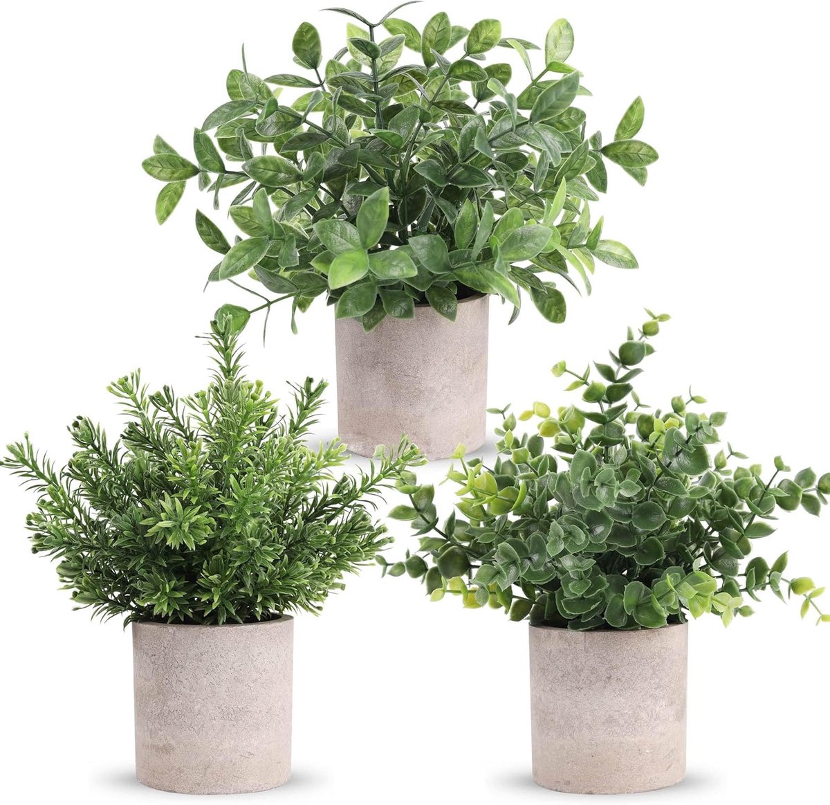 Unyqoos Set van drie levensechte kunstplanten voor stijlvolle interieurdecoratie Groen
